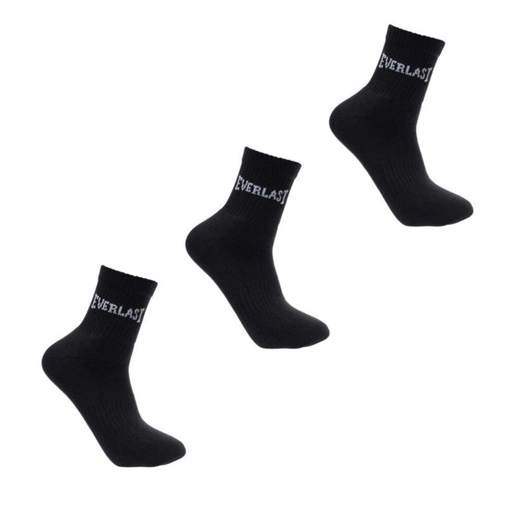 Everlast Mens Quarter Socks (Pack of 3) / Black